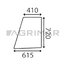 UPPER DOOR WINDOW FLAT - NON-TINTED 410 x 615 x 720 mm